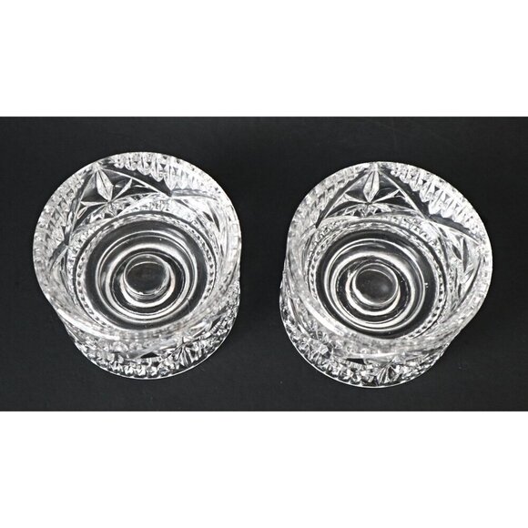 2 Vintage Glass Candlestick or Pillar Candle Holders Trinket/Pin Cup - Picture 5 of 5